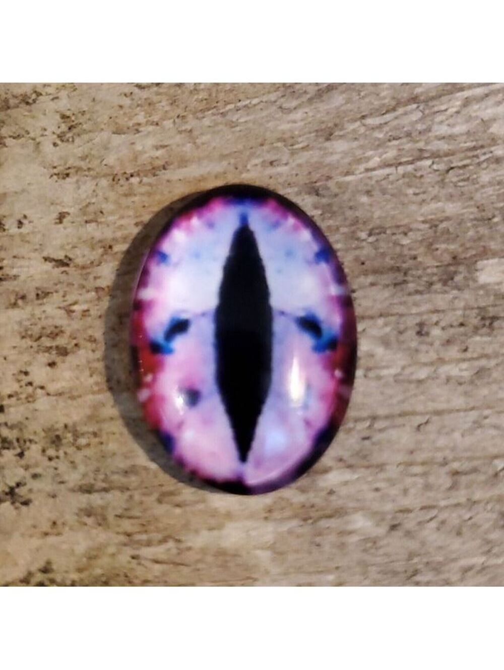 Dragon Eyes Black Blue Pink GoT Fan Glass Cabochons 18x13mm Oval 2 pcs